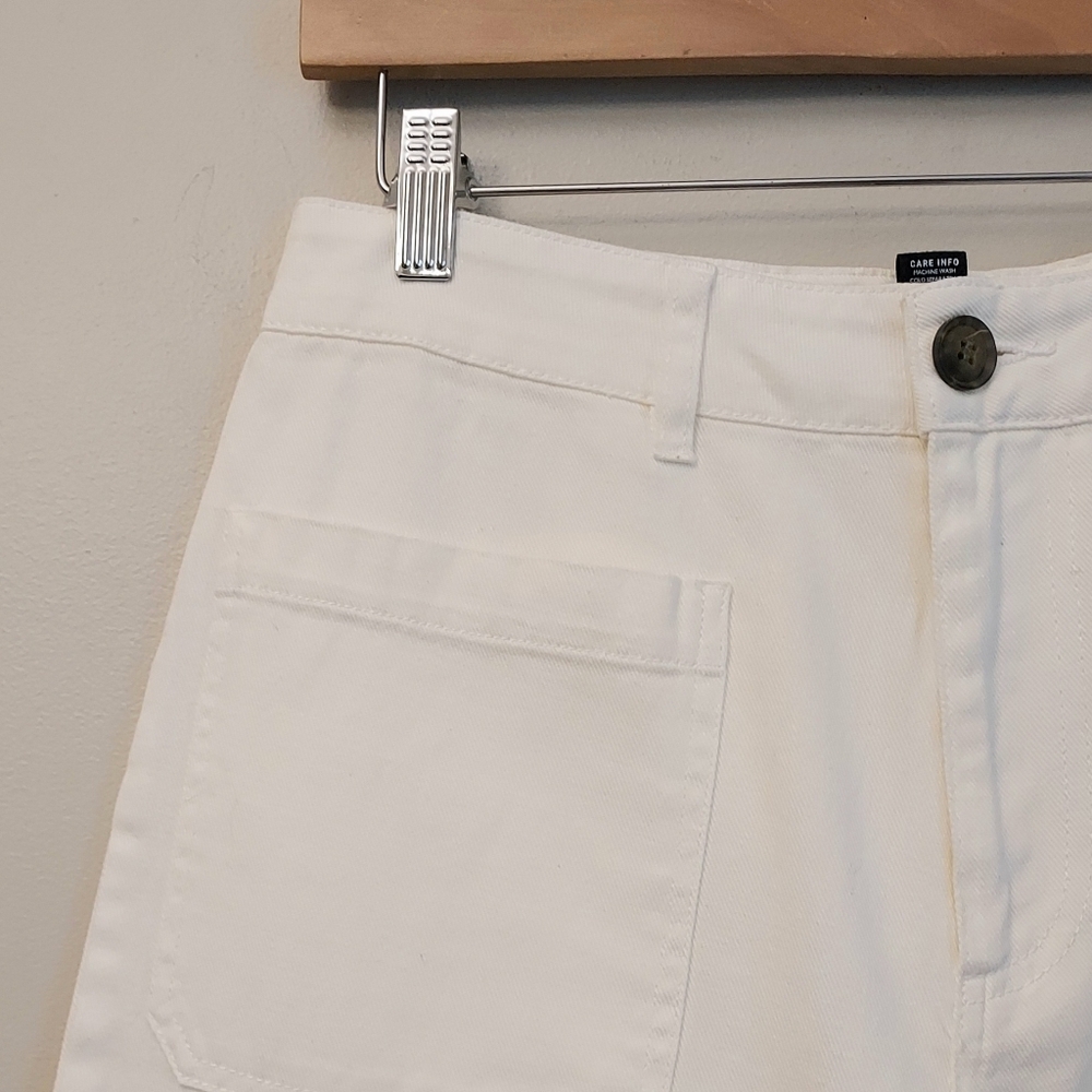 Who What Wear Straight White Cropped Denim Jean Size 8 NEW NWT Patch Pockets - Picture 3 of 12